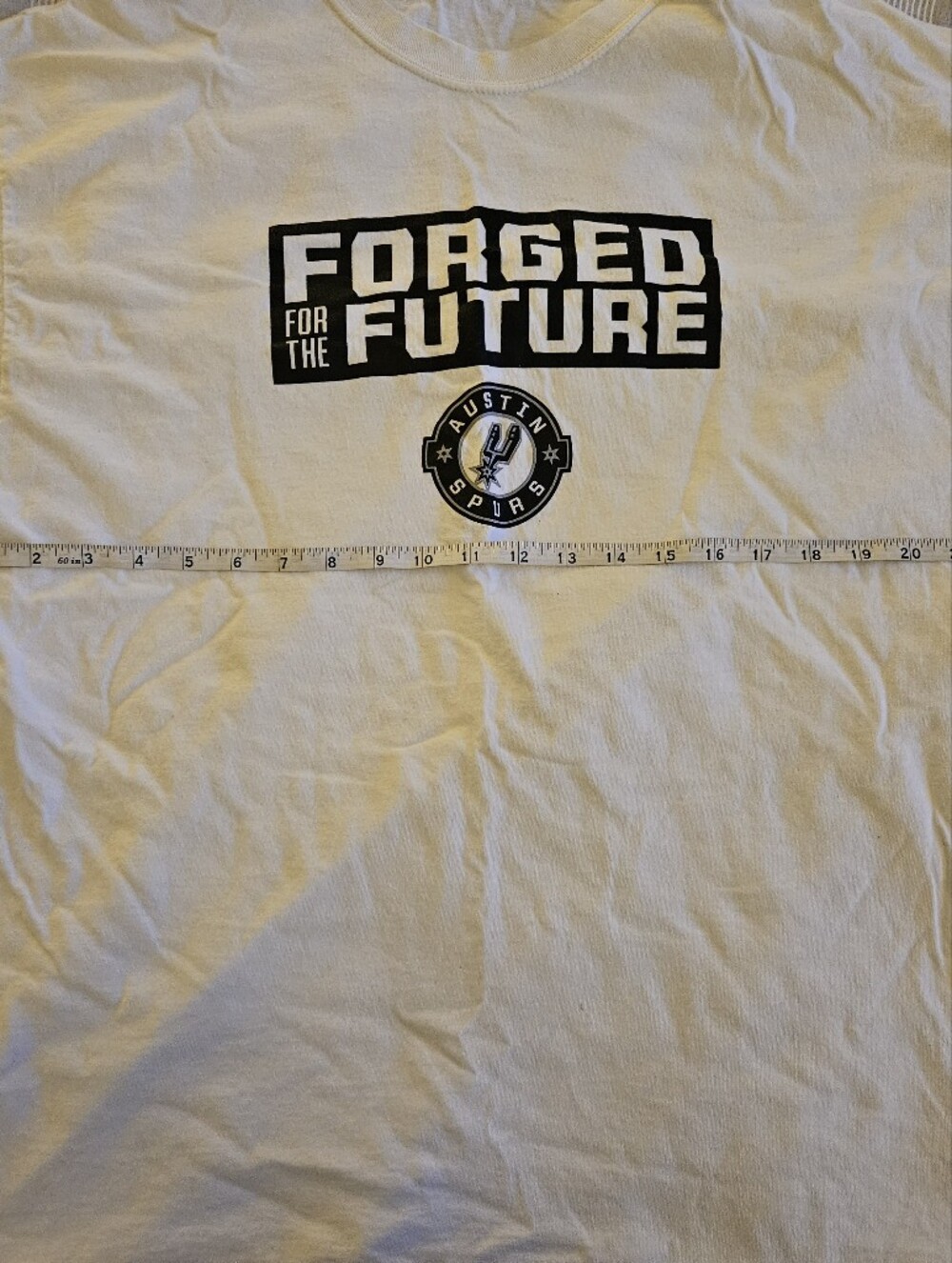 ADULT-XL: Austin Spurs Forged for the Future White Graphic Tee